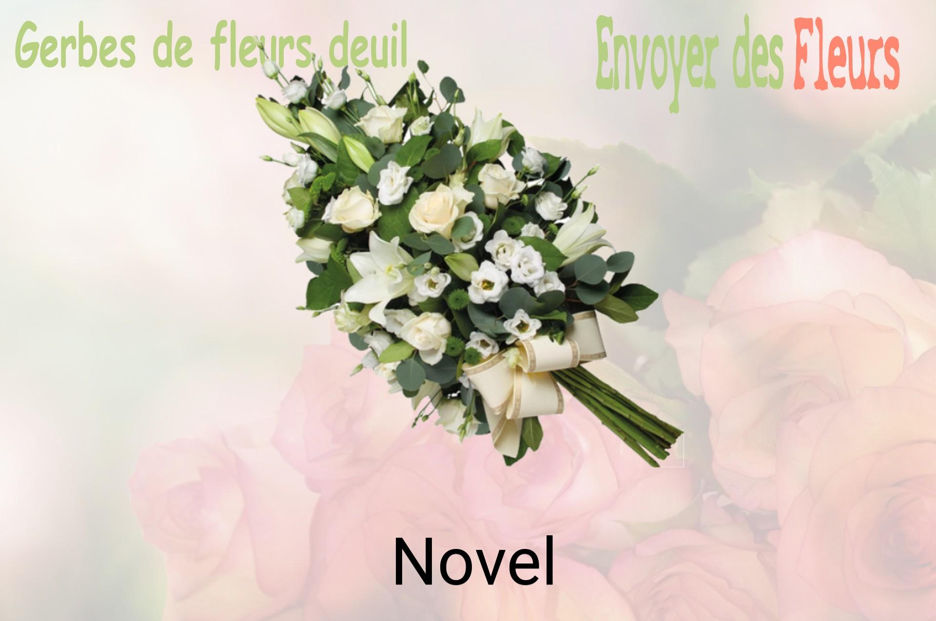 Gerbe de fleurs de deuil livrée à Novel